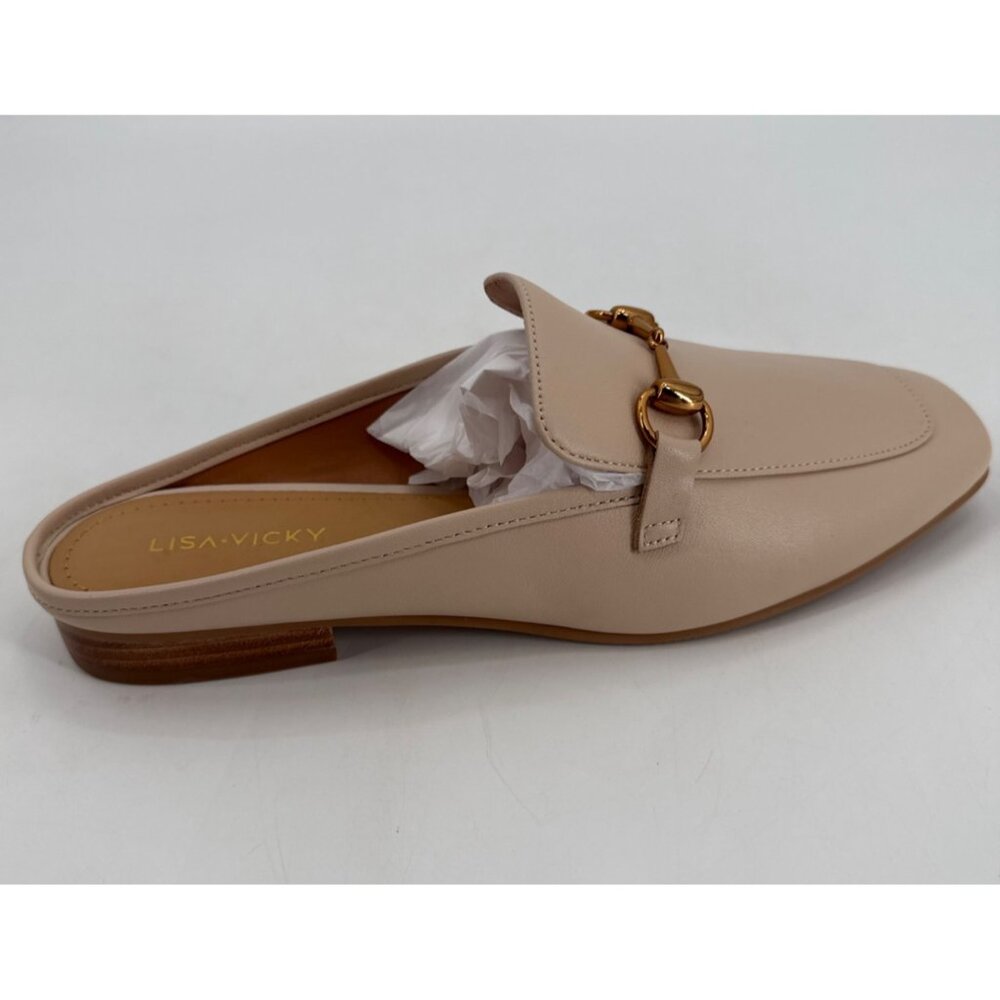 Lisa Vicky Slip OnMule  Loafers Nude Leather Square Toe Size 9 Womens - Picture 7 of 11